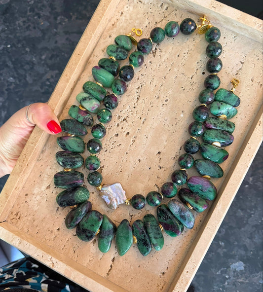 RUBY ZOISITE NECKLACE
