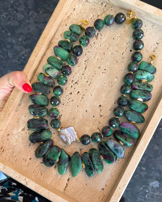 RUBY ZOISITE NECKLACE