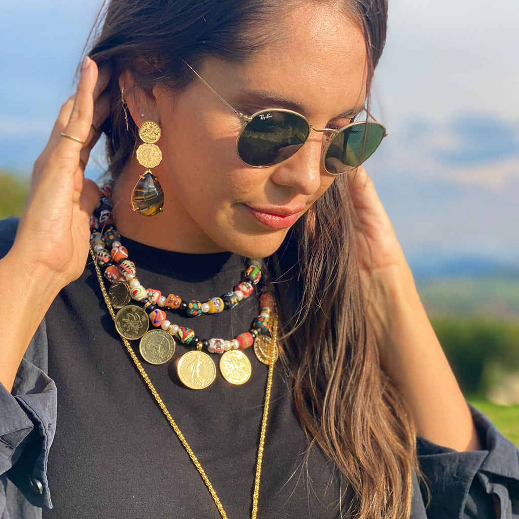 Worldwide Coral and Seaglass Necklace