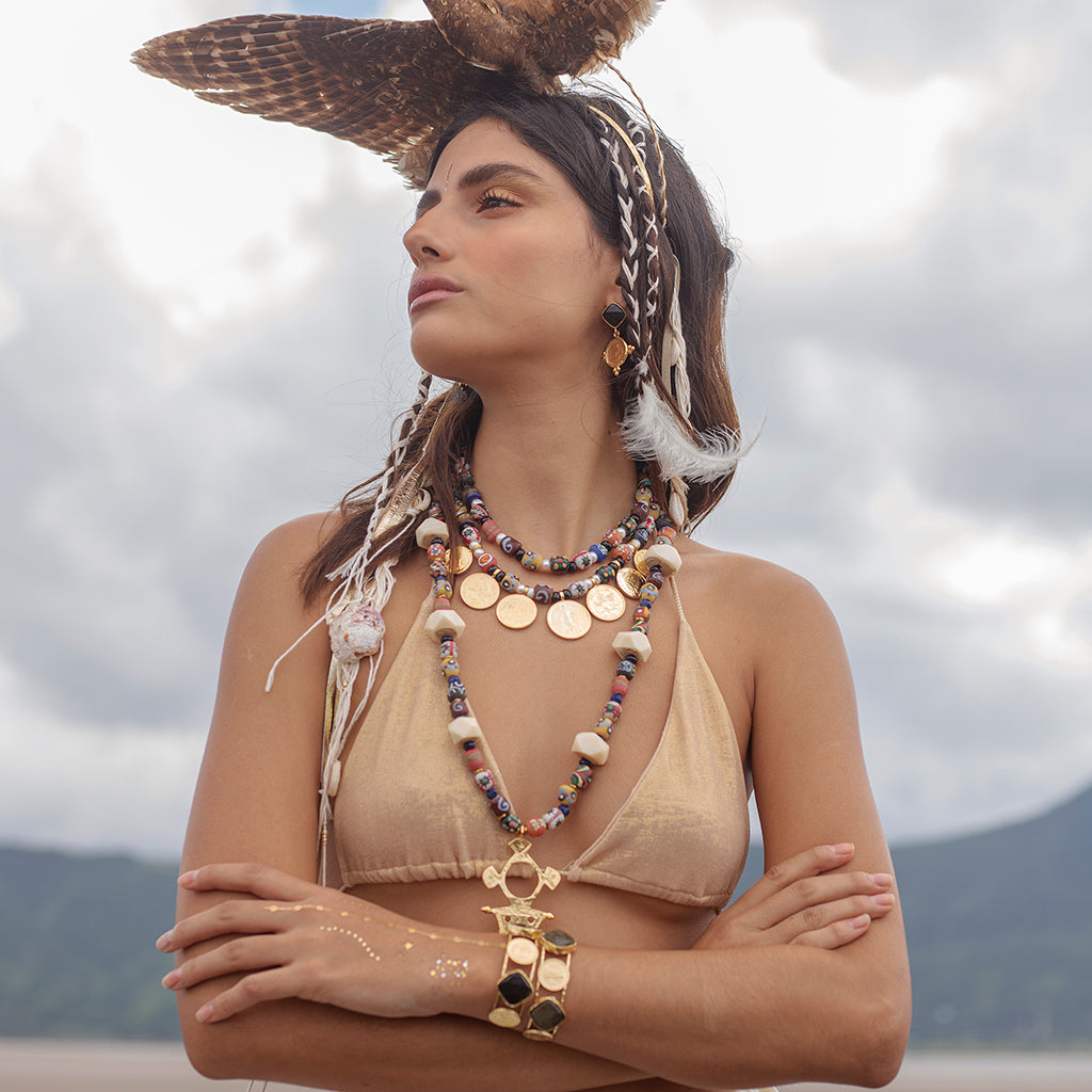 Worldwide Coral and Seaglass Necklace