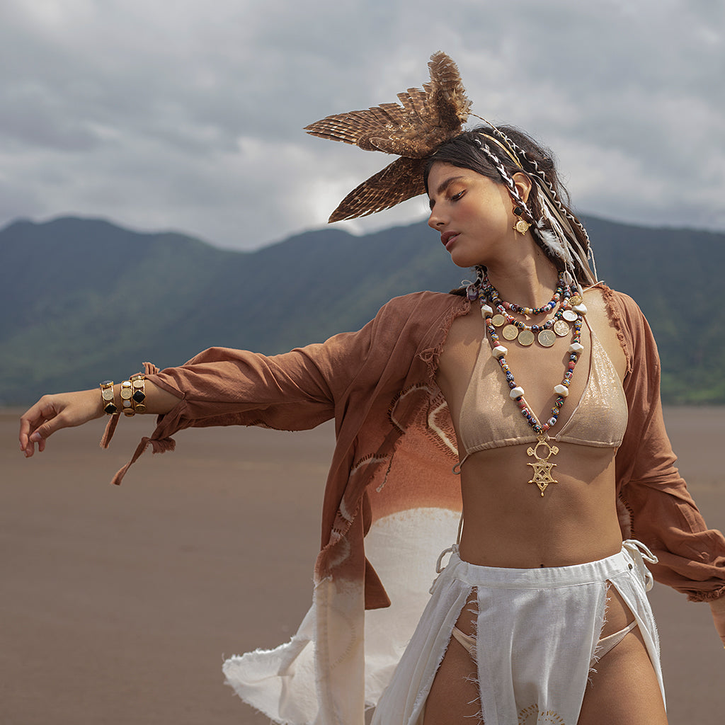 Worldwide Coral and Seaglass Necklace