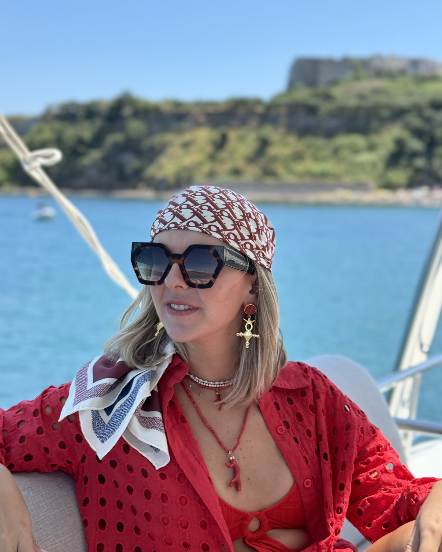 CORAL TUAREG EARRINGS
