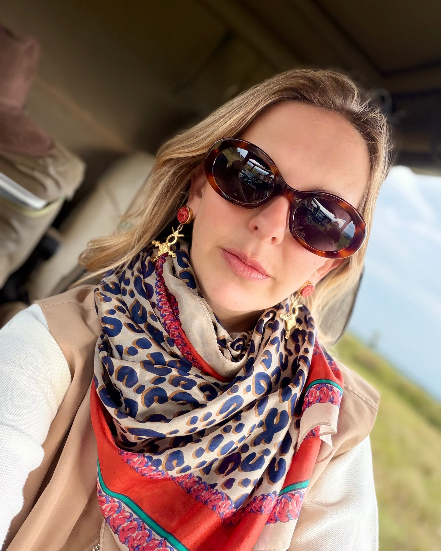 CORAL TUAREG EARRINGS