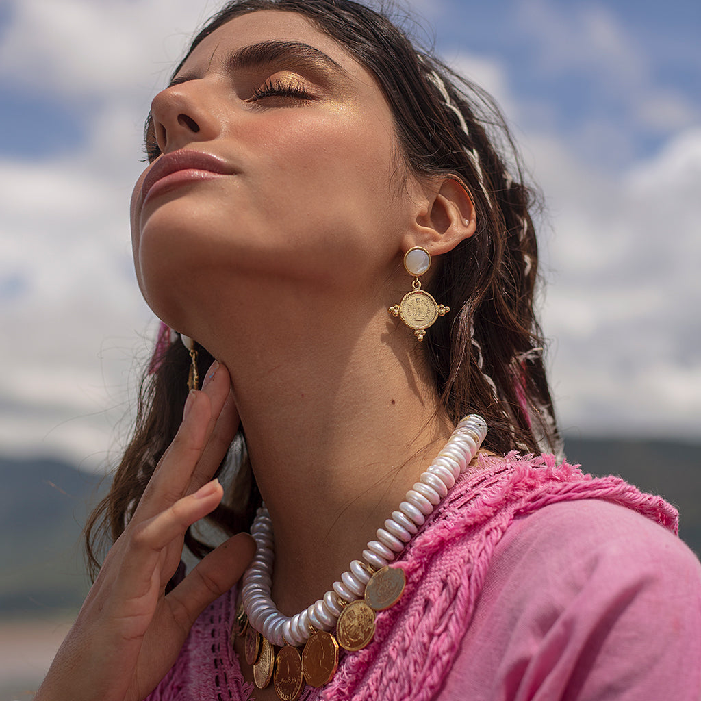 Bangalore Mother Pearl Earrings