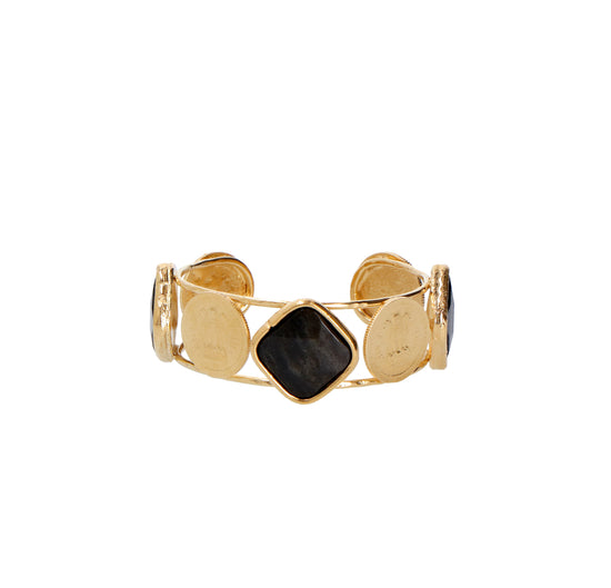 Load image into Gallery viewer, Cuff Bangalore Obsidian Golden