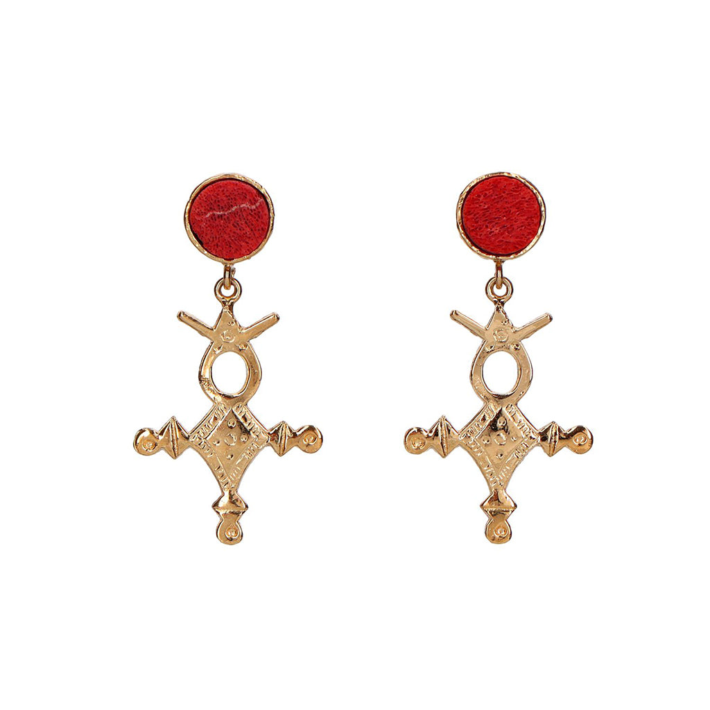 CORAL TUAREG EARRINGS
