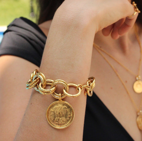 Julie Vos Doubled Sided Coin Bracelet 001-705-38146 | Meigs Jewelry |  Tahlequah, OK